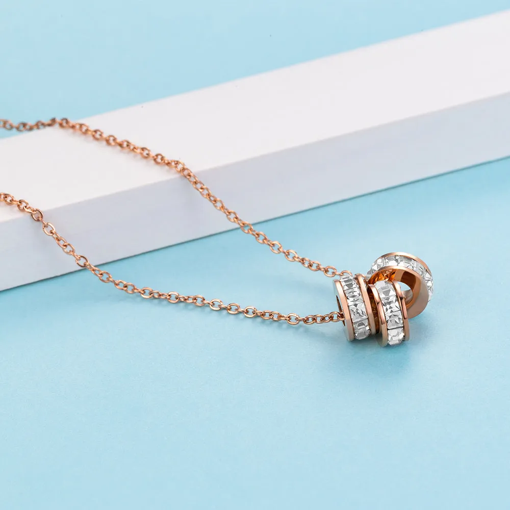 Boxed Endless Glam 2 Pieces  Necklace Set in Rose Gold