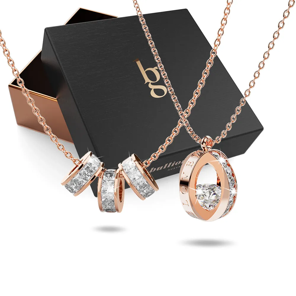 Boxed Endless Glam 2 Pieces  Necklace Set in Rose Gold