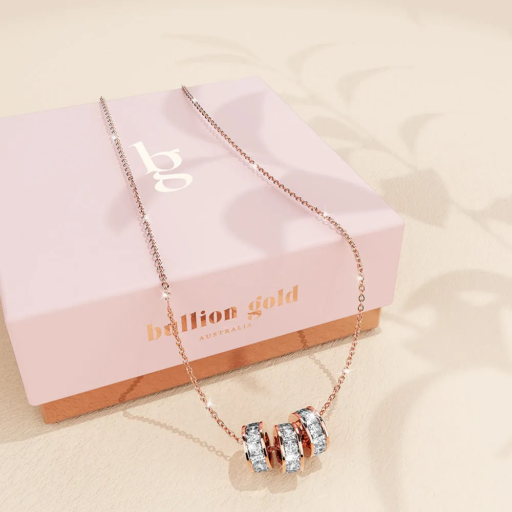Boxed Endless Glam 2 Pieces  Necklace Set in Rose Gold