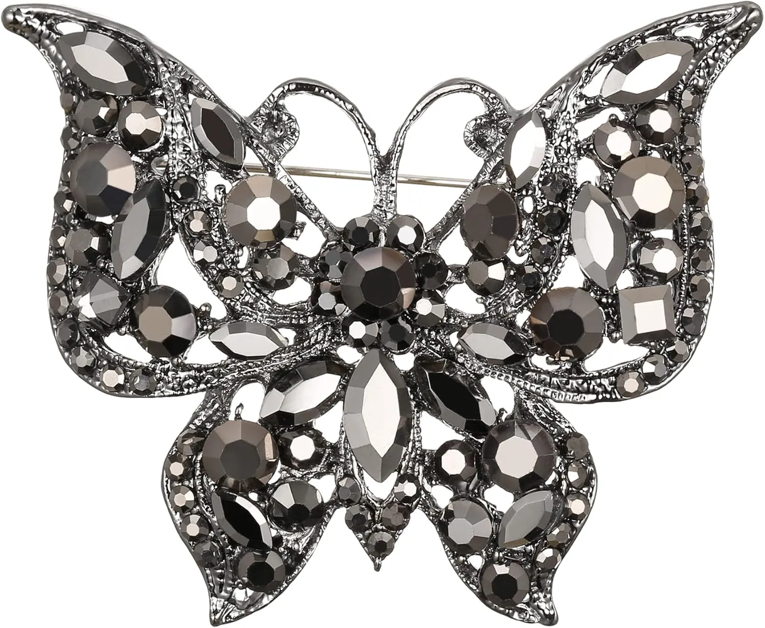 BriLove Vintage Butterfly Brooch Pin for Women Fashion Marquise Crystals Rhinestones Brooches