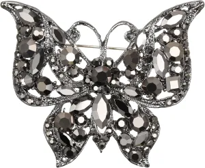 BriLove Vintage Butterfly Brooch Pin for Women Fashion Marquise Crystals Rhinestones Brooches