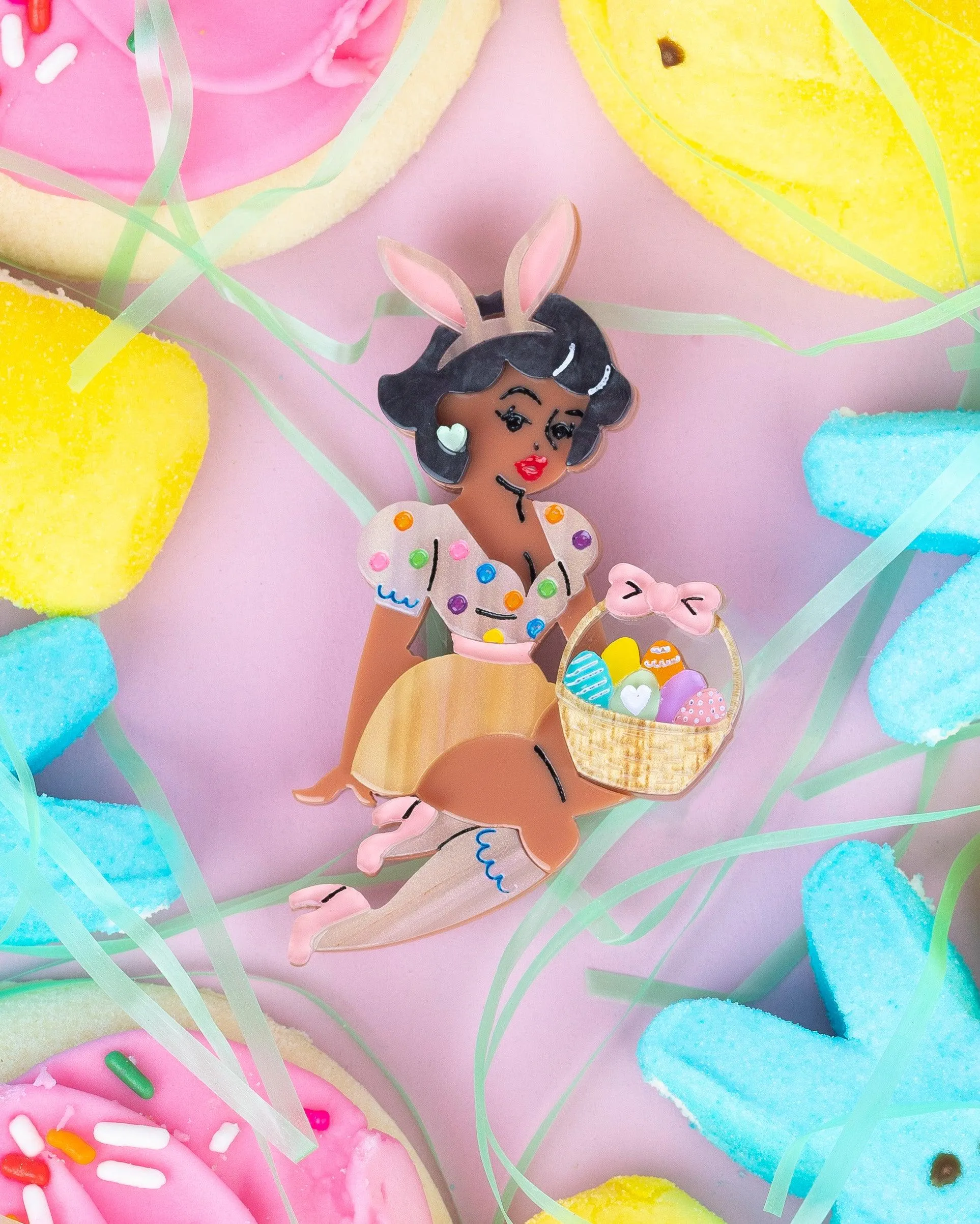 Bunny Belle Brooch by Lipstick & Chrome x Candy Doll Club-SABLE