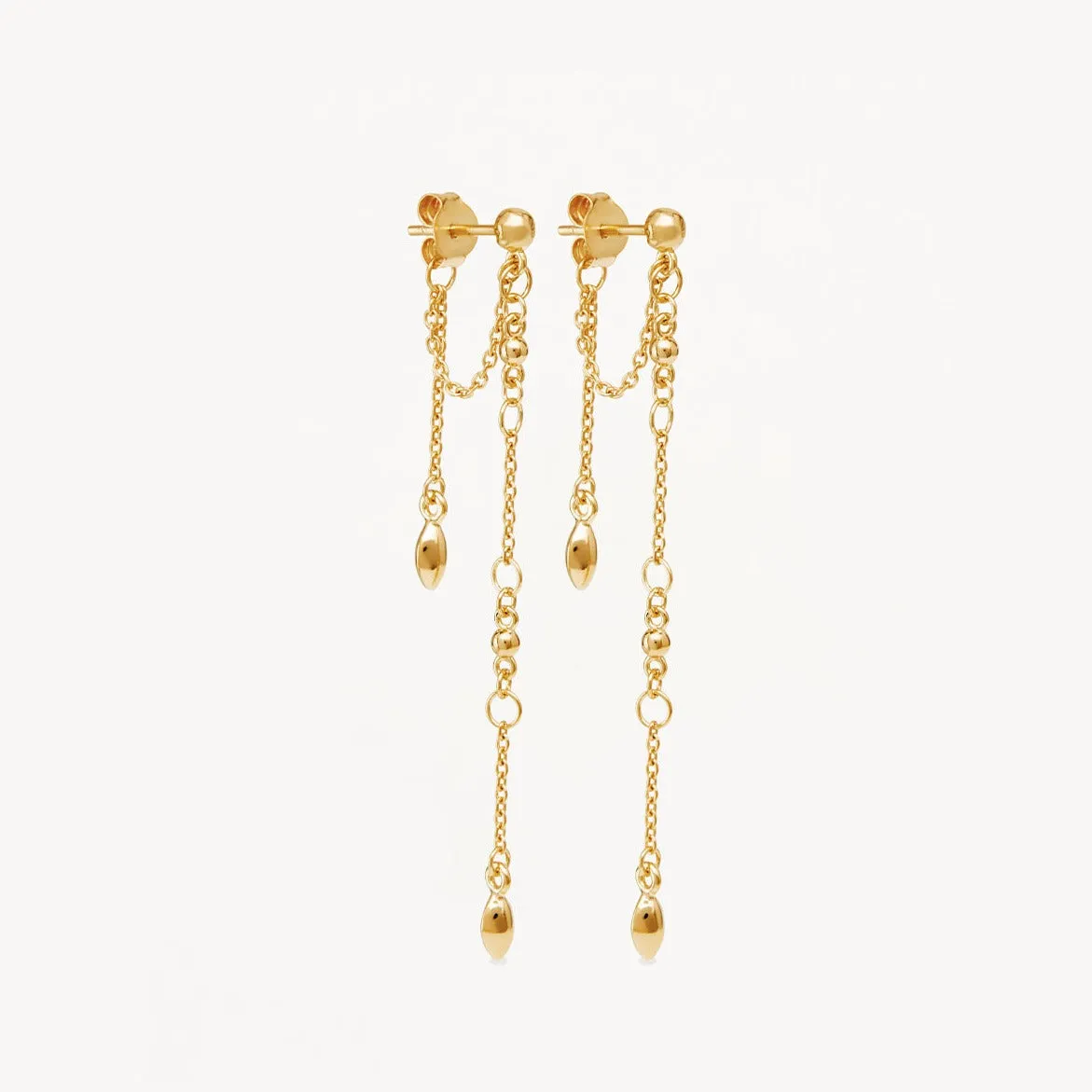 By Charlotte Luck and Love Chain Earrings, Gold
