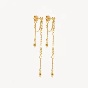 By Charlotte Luck and Love Chain Earrings, Gold