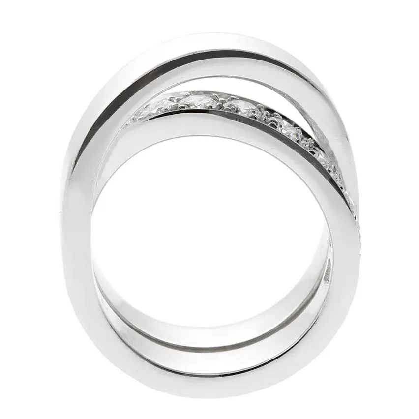 Cartier Nouvelle Vague Diamond White Gold Crossover Ring
