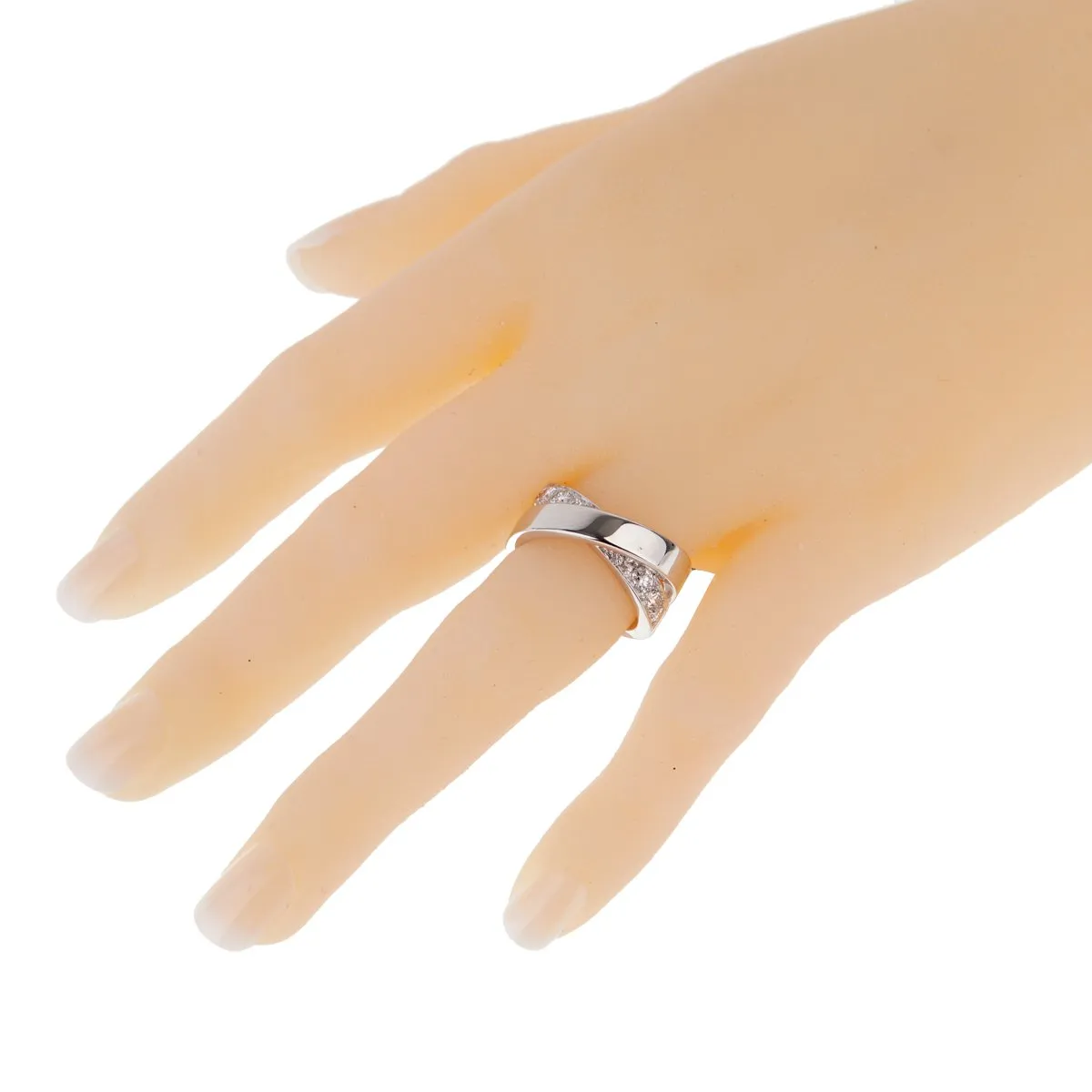 Cartier Nouvelle Vague Diamond White Gold Crossover Ring