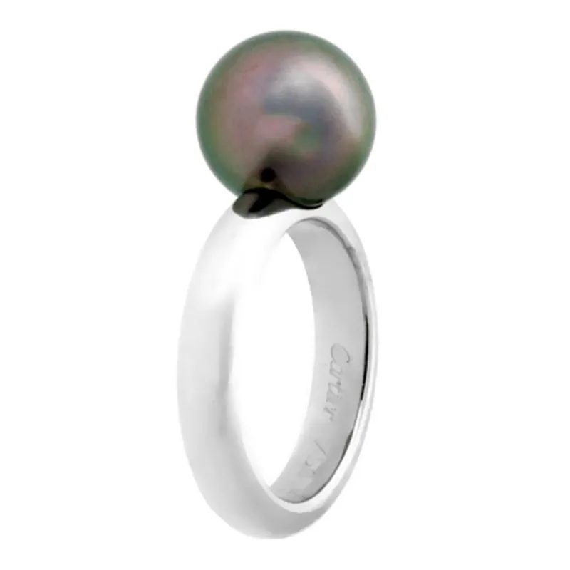 Cartier Pearl White Gold Ring Size 5 1/2