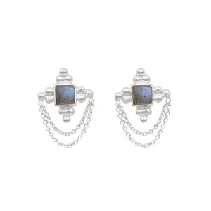 Chloe Labradorite Silver Earrings