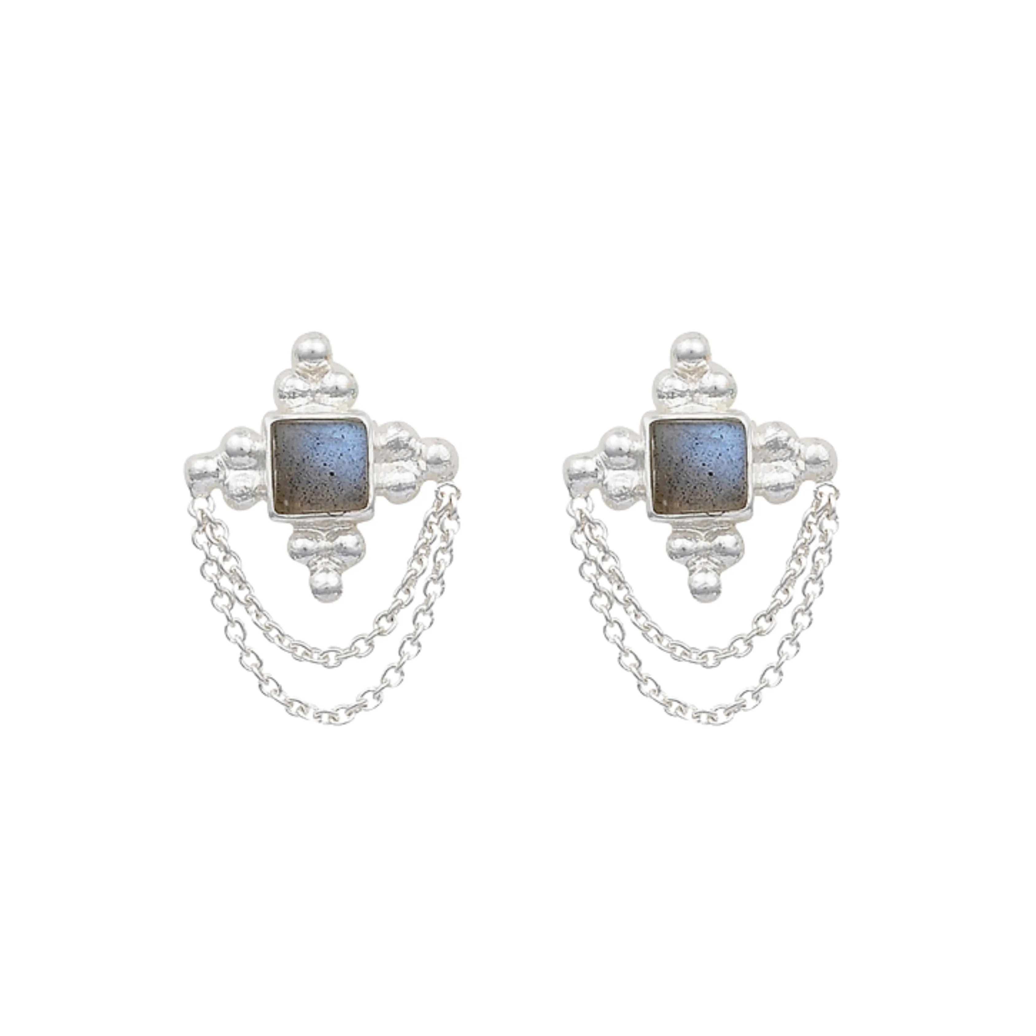 Chloe Labradorite Silver Earrings