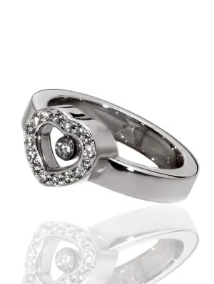 Chopard 18k White Gold Happy Diamond Heart Ring 82/4353-1001