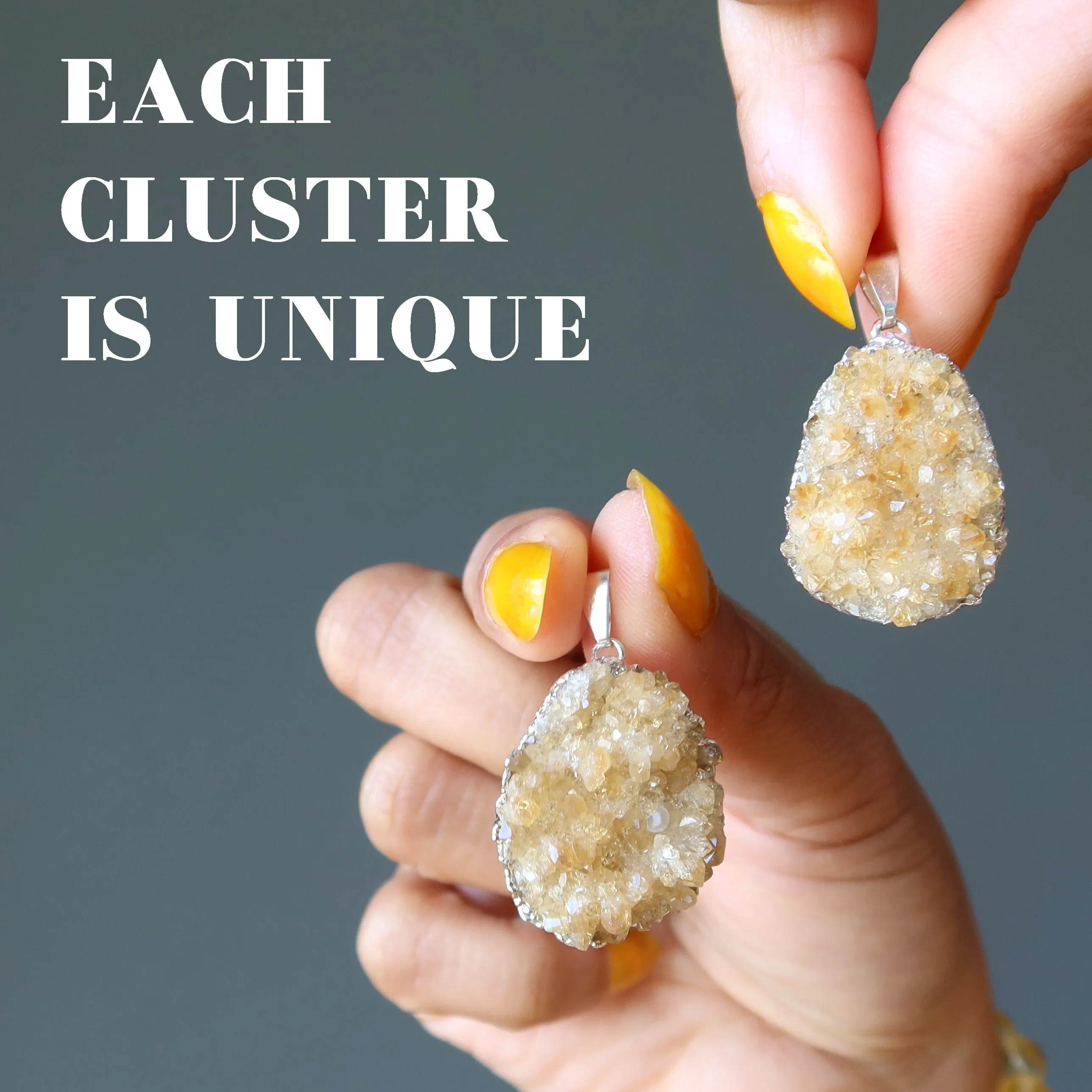 Citrine Pendant Dazzling Rich Abundance Honey Cluster