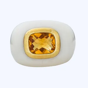 Contemporary 14K Yellow Gold Citrine Ring