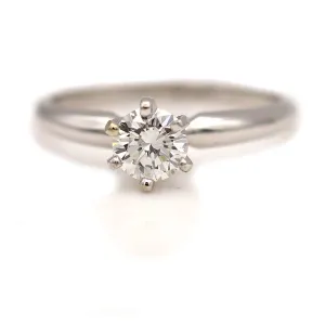 Contemporary .60 CTW Solitaire Round Diamond Vintage Engagement GIA J/SI1
