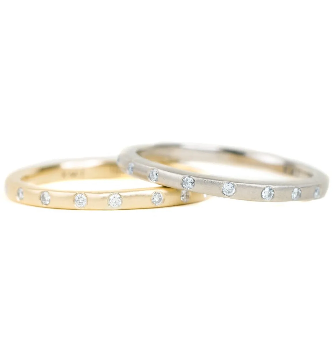 Contemporary Diamond Stacker - 18ky Gold, 14kpw Gold   VS Diamonds