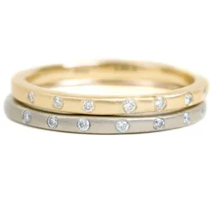 Contemporary Diamond Stacker - 18ky Gold, 14kpw Gold   VS Diamonds