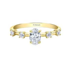 Contemporary Oval Canadian Diamond Engagement Ring