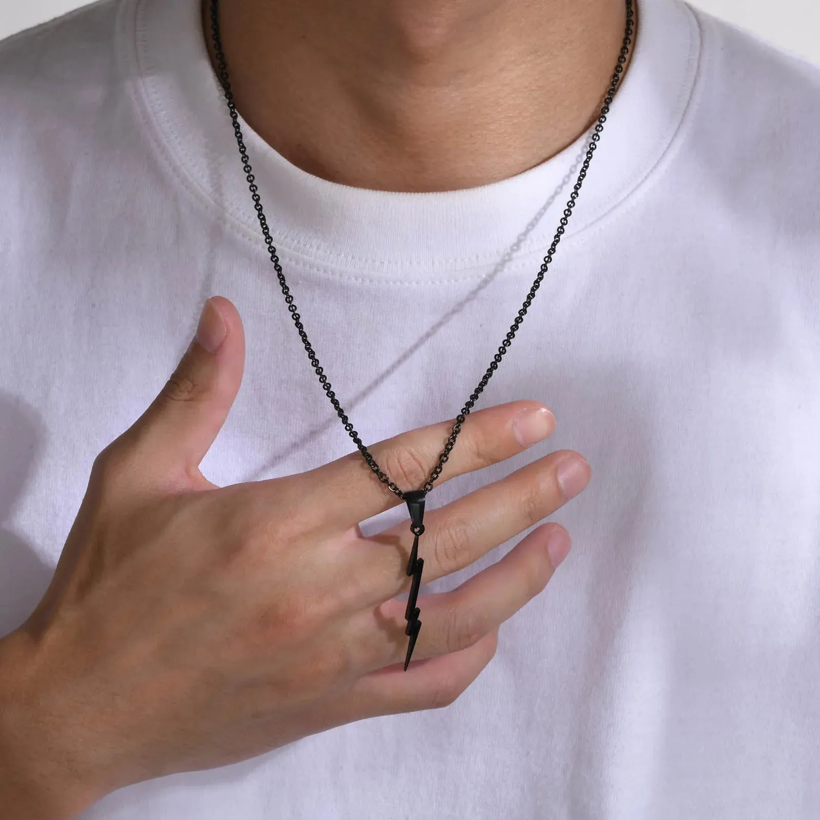 Cool Slim Lightning Necklaces for Men Boys