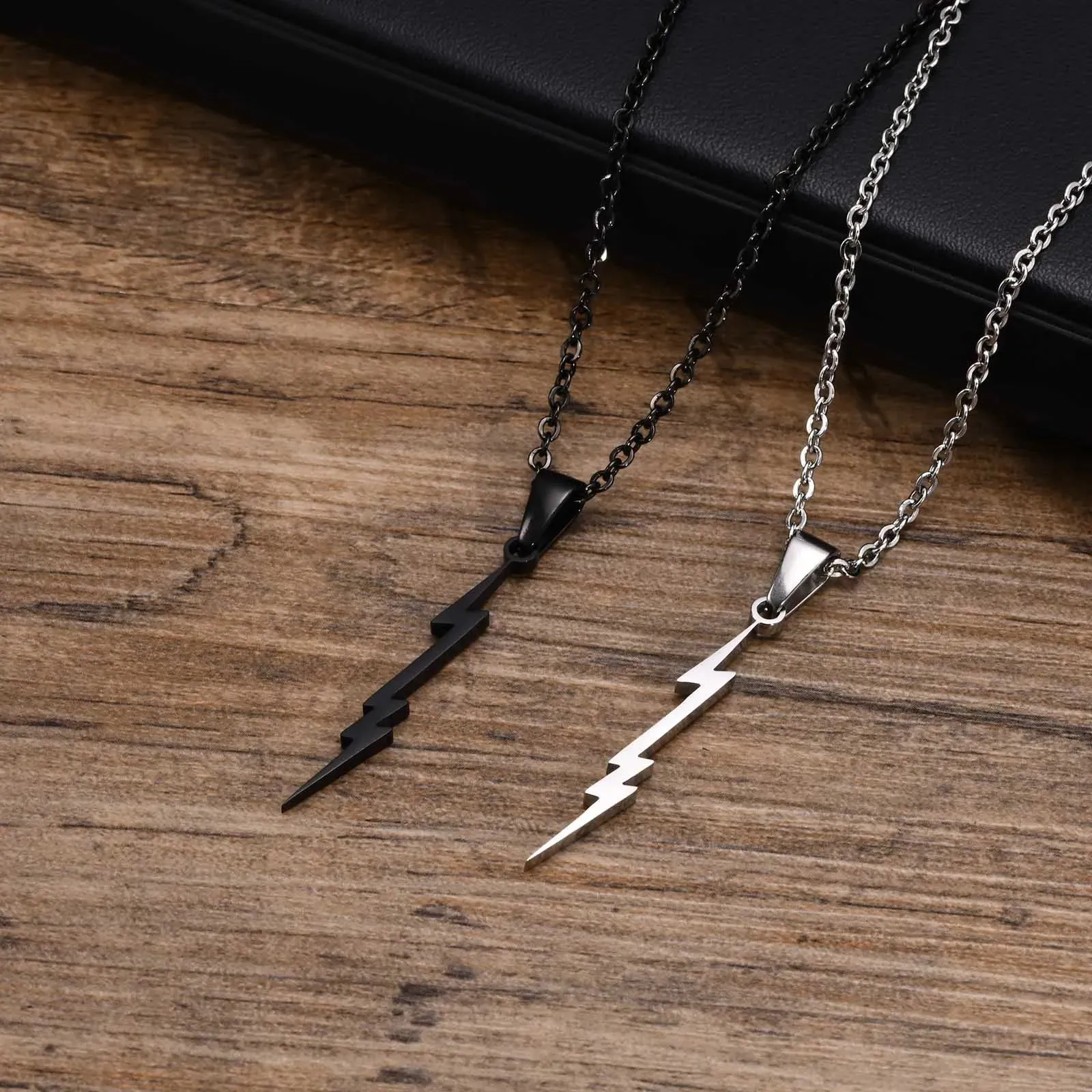 Cool Slim Lightning Necklaces for Men Boys