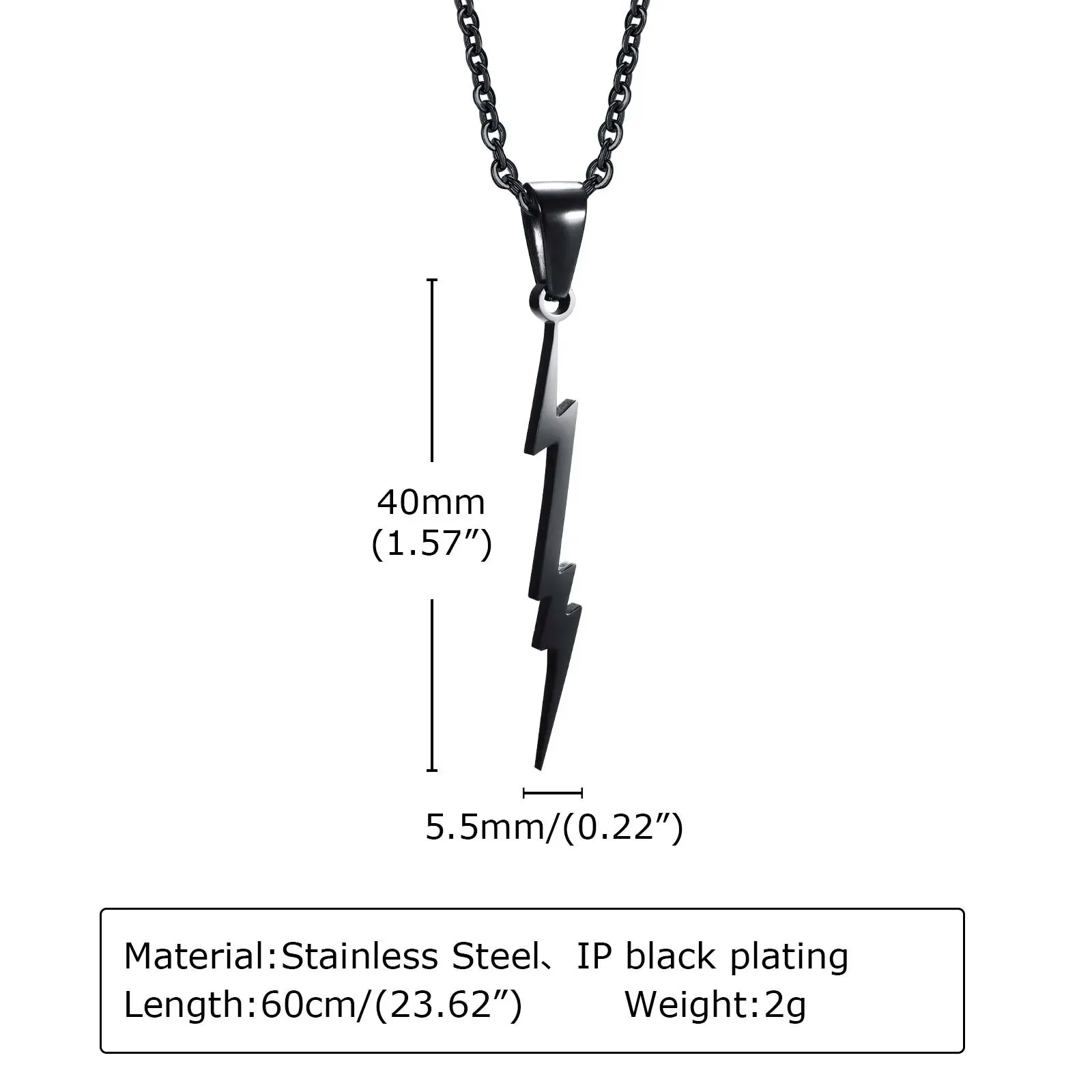 Cool Slim Lightning Necklaces for Men Boys
