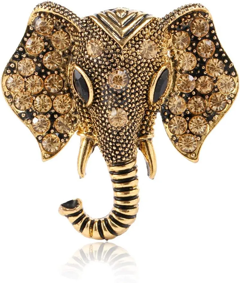 Crystal Elephant Brooches Vintage Brooch Pin Jewelry Gifts for Women