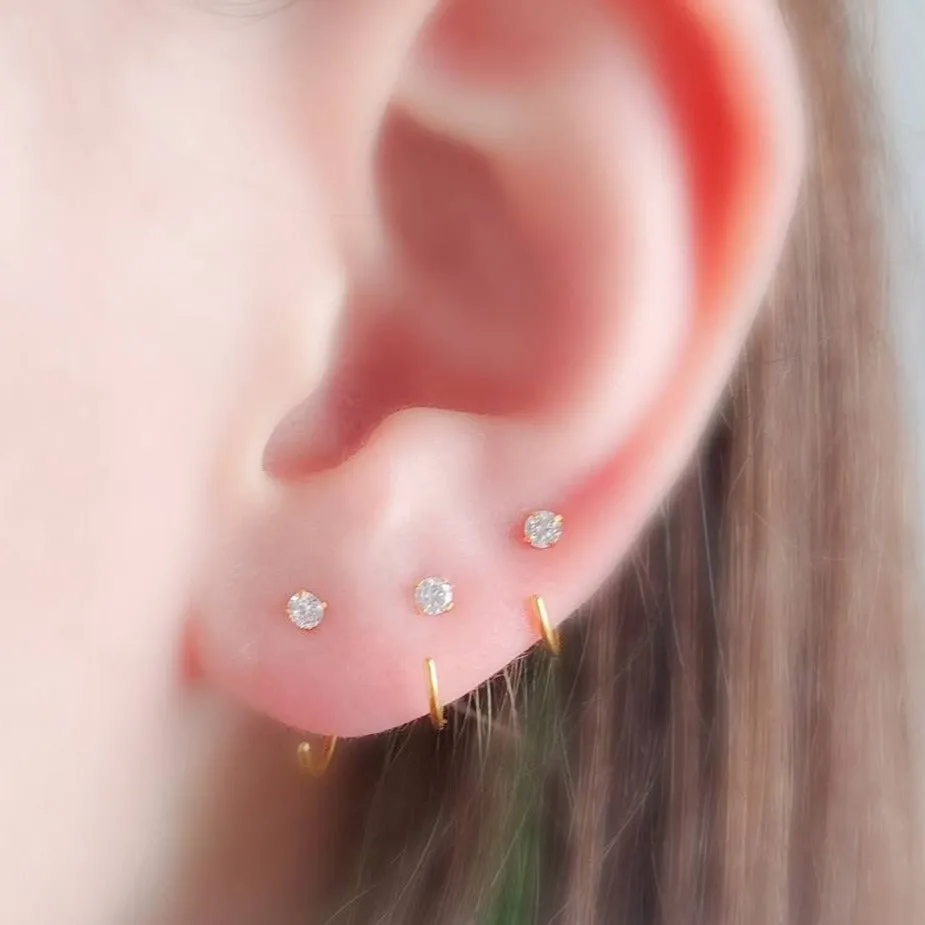 Dainty Sparkle Hug Hoops