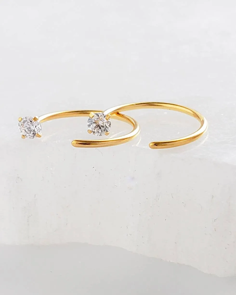 Dainty Sparkle Hug Hoops