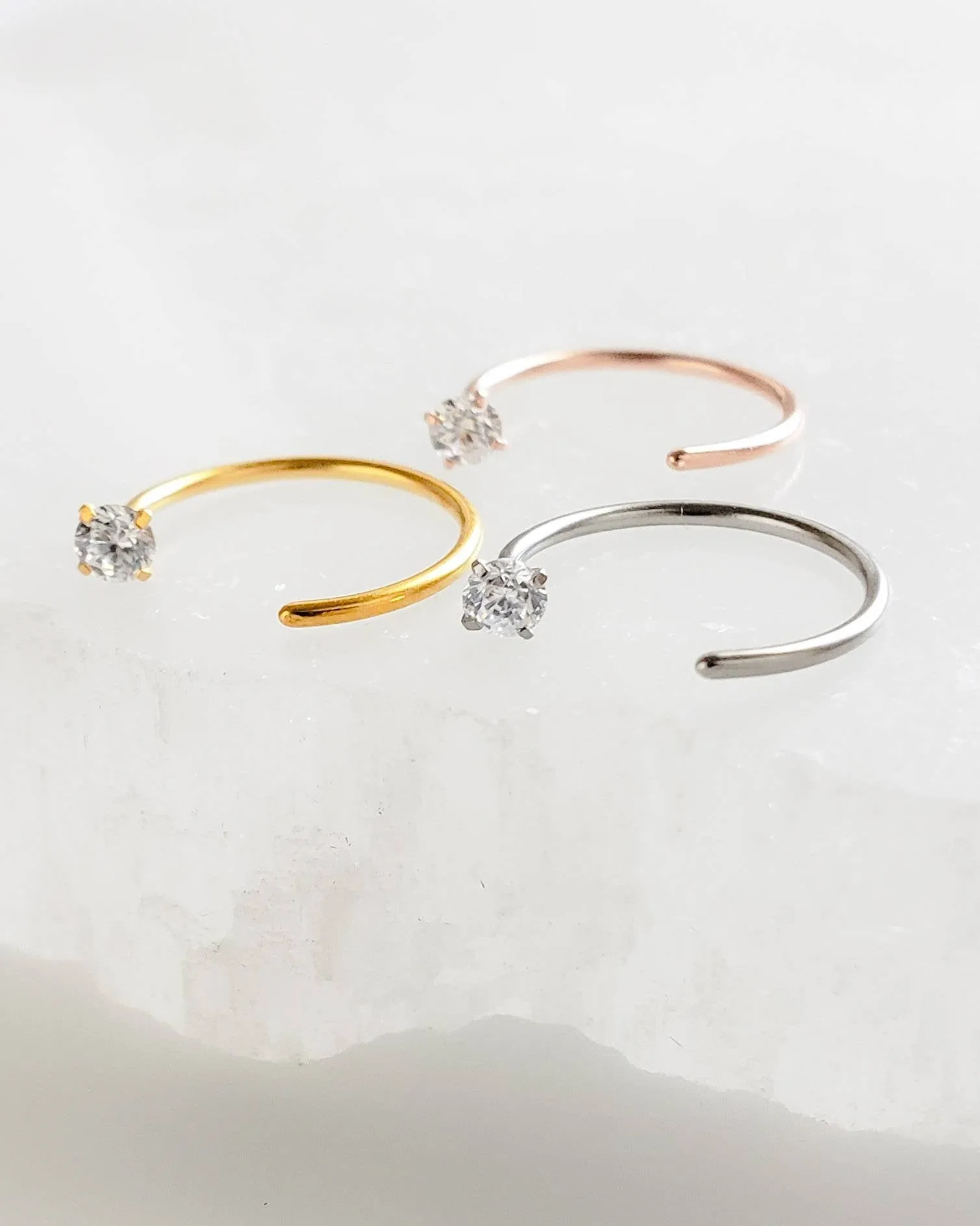 Dainty Sparkle Hug Hoops