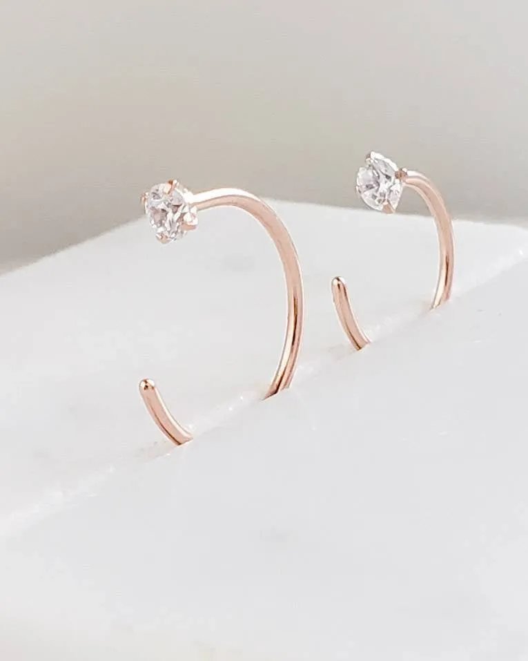 Dainty Sparkle Hug Hoops