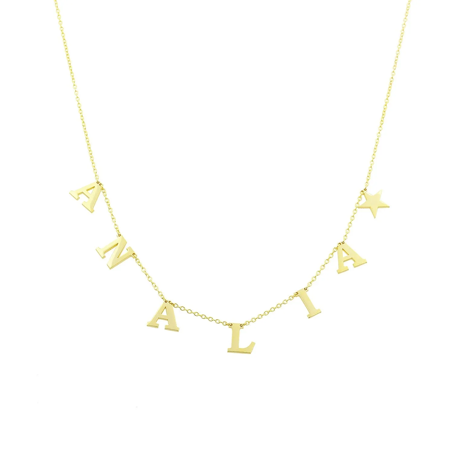 Dangling Name Star Necklace