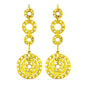Designer CZ Gemstone Gold Plated Silver Earrings - Elegant & Affordable Jewelry