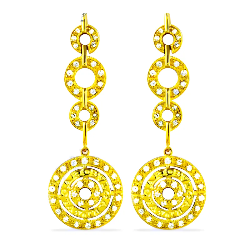 Designer CZ Gemstone Gold Plated Silver Earrings - Elegant & Affordable Jewelry