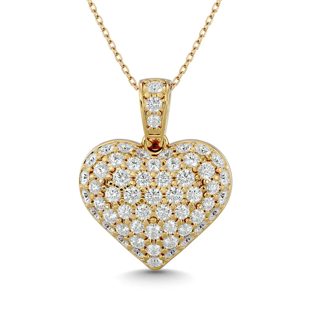 Diamond 1 ct tw Heart Pendant in 10K Yellow Gold