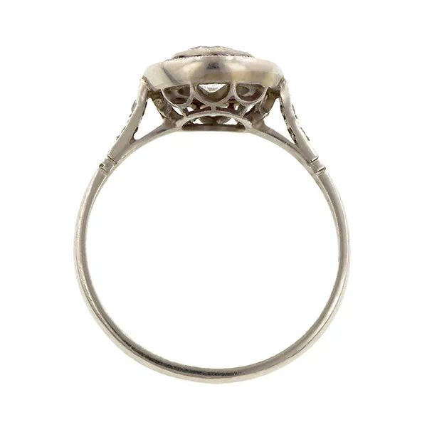 Diamond & Ruby Ring, Old Euro 0.58ct