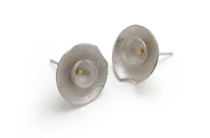 Double Daisy Stud Earrings in sterling silver and 18ct gold