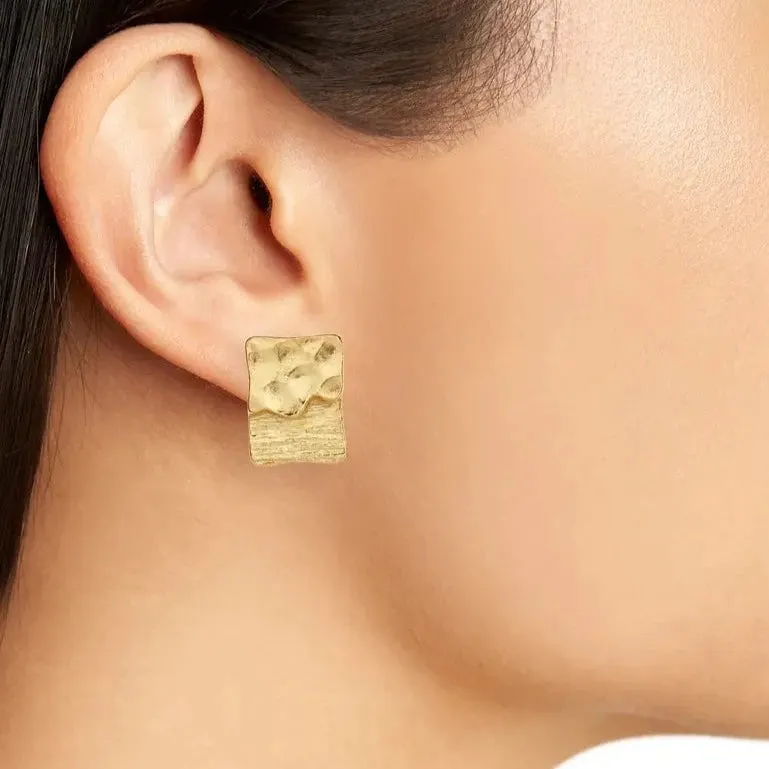 Dual Texture Stud Earrings