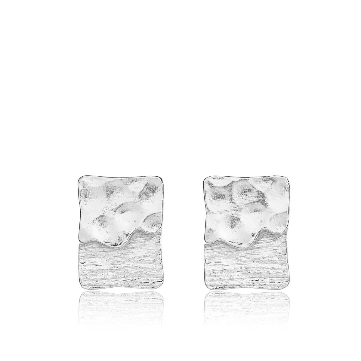 Dual Texture Stud Earrings
