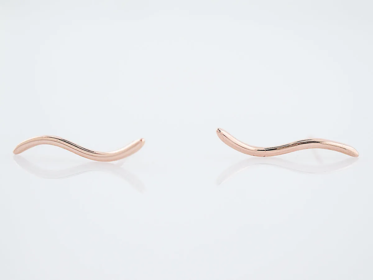 Ear Climber Earrings Modern in 14k Rose Gold