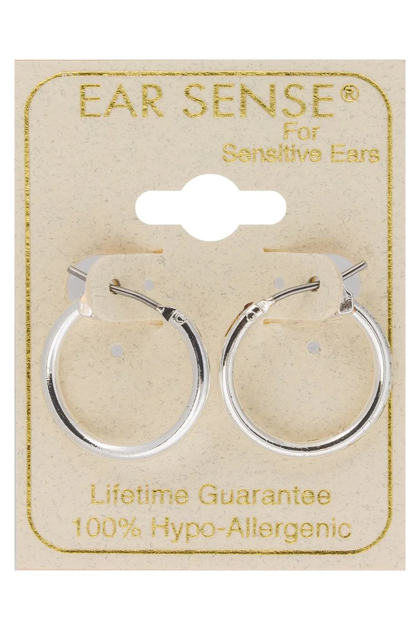 Ear Sense Earring F493-3 Silver Hoops