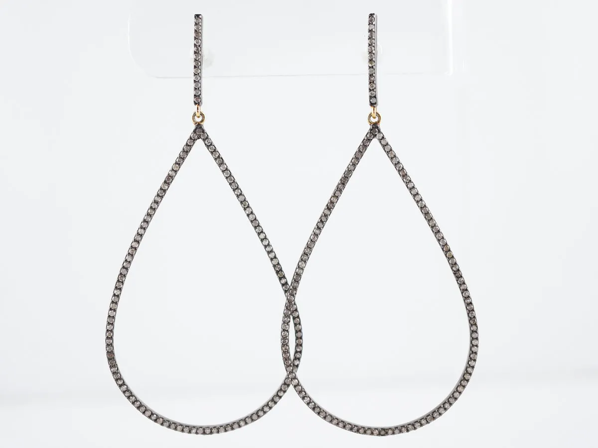Earrings Modern 1.42 Single Cut Diamonds in Sterling Silver