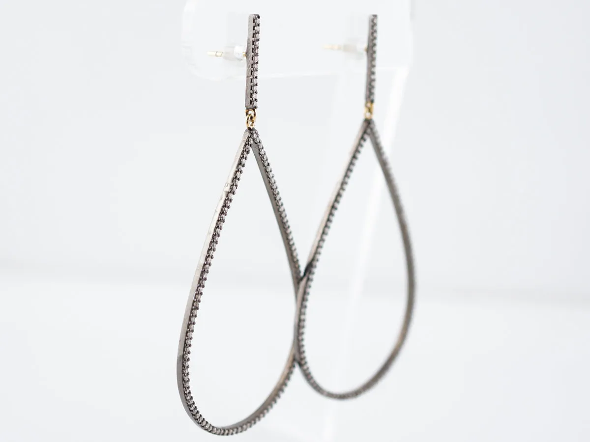 Earrings Modern 1.42 Single Cut Diamonds in Sterling Silver