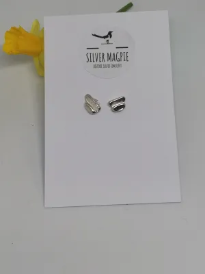 Earrings - Molten Ridged - Small Studs