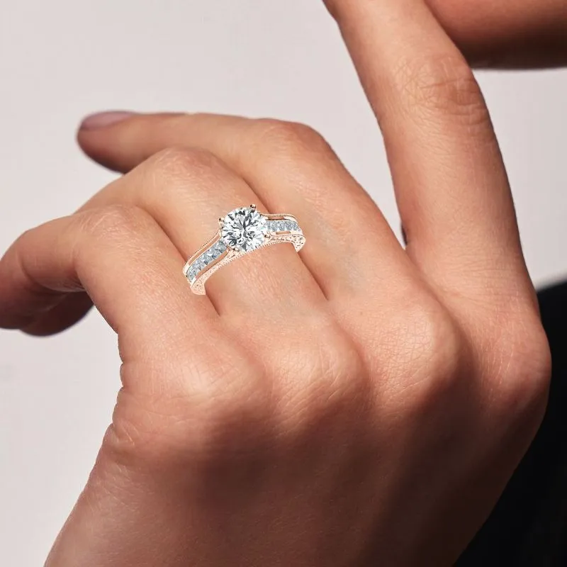 Edelweiss - Round Moissanite Engagement Ring