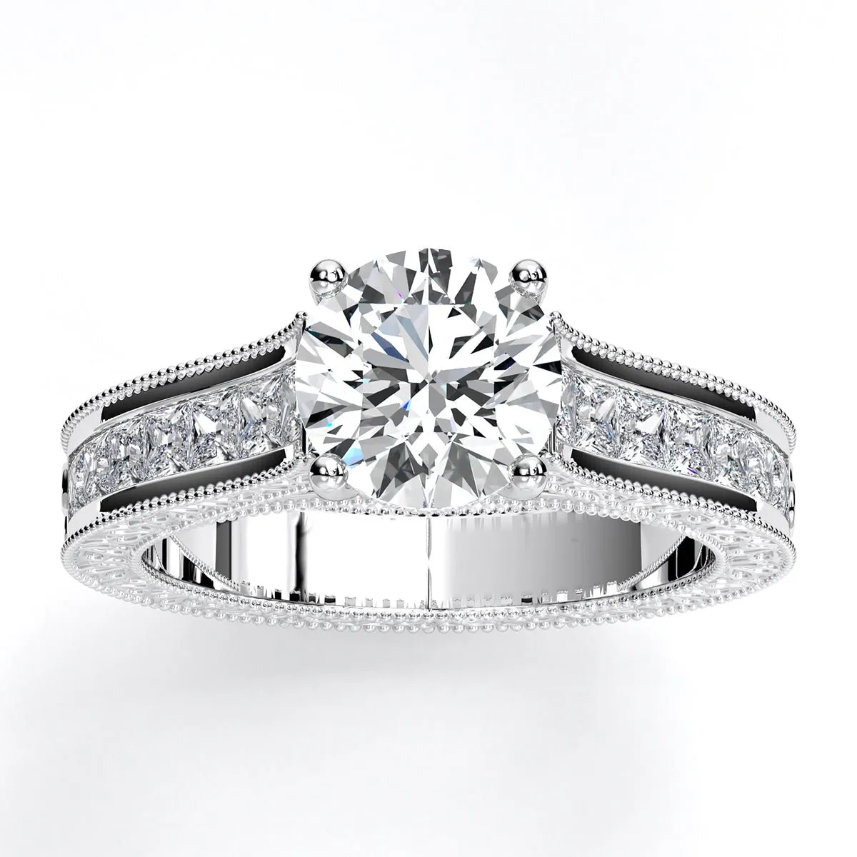Edelweiss - Round Moissanite Engagement Ring