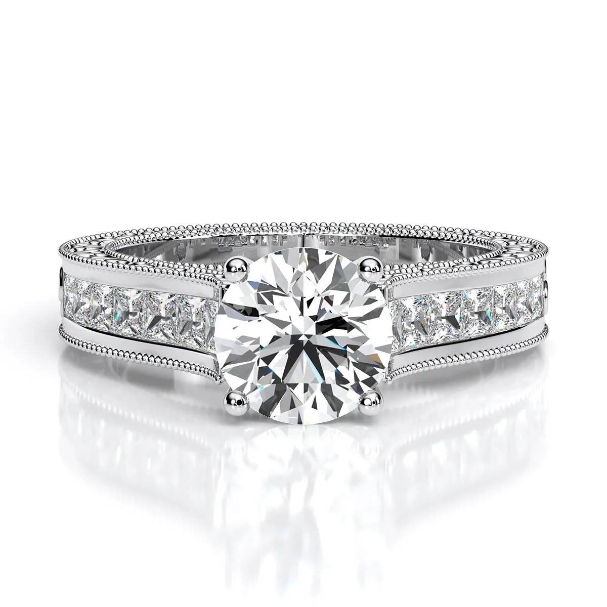 Edelweiss - Round Moissanite Engagement Ring