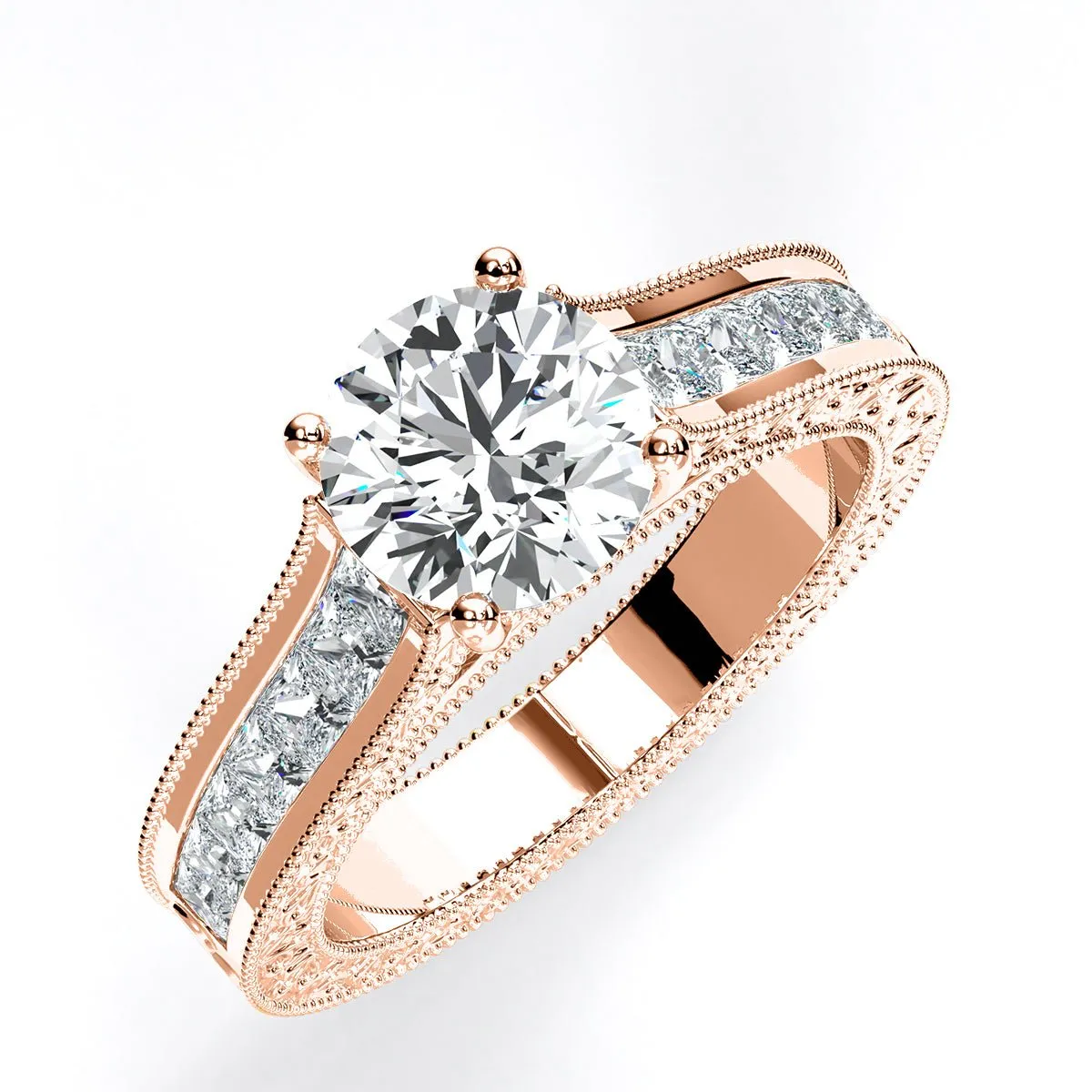 Edelweiss - Round Moissanite Engagement Ring