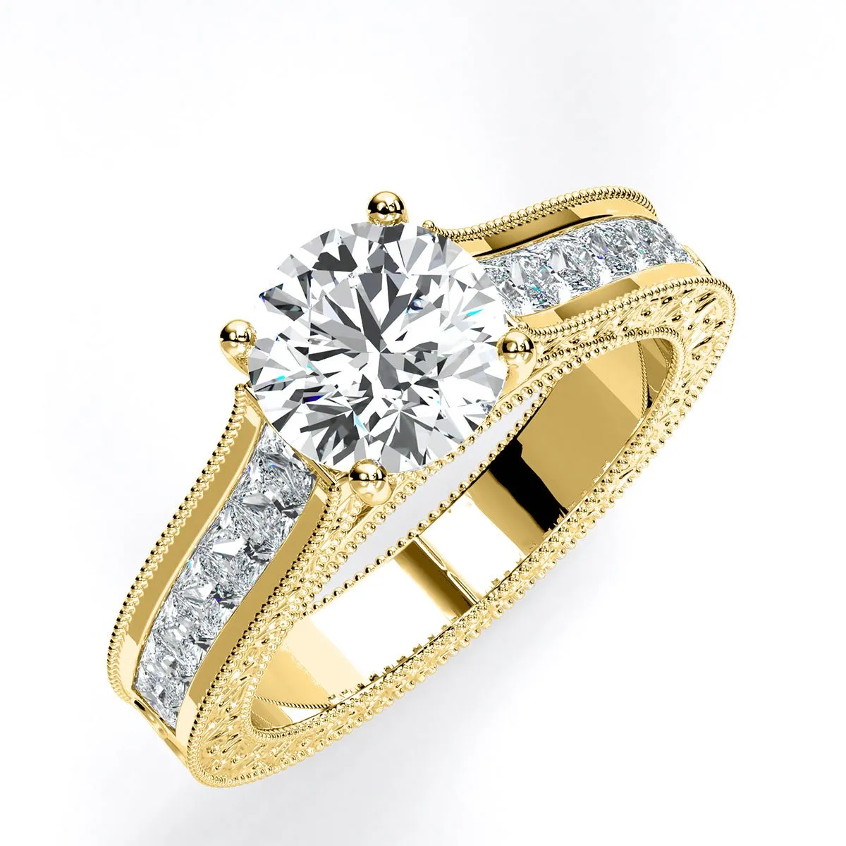Edelweiss - Round Moissanite Engagement Ring