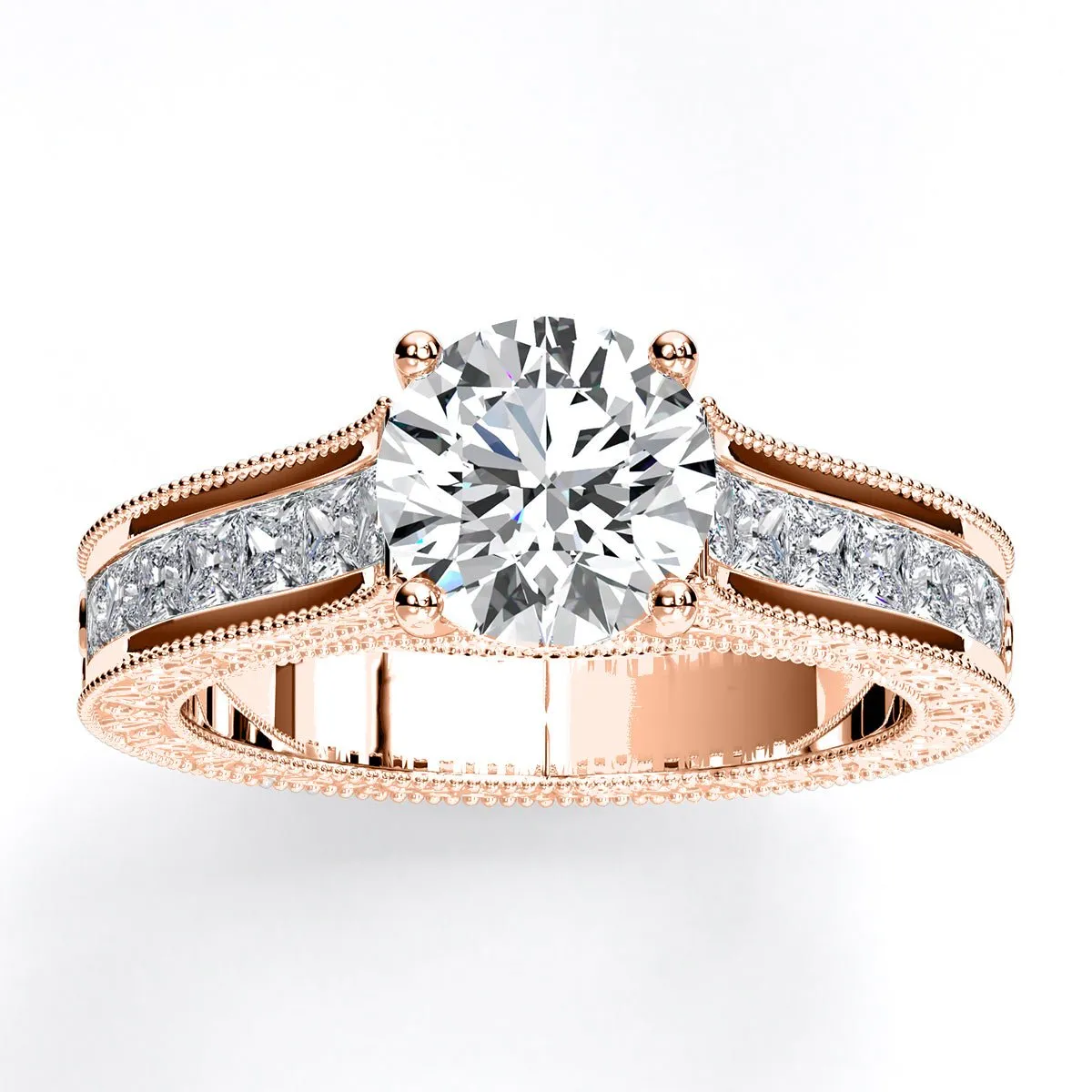 Edelweiss - Round Moissanite Engagement Ring
