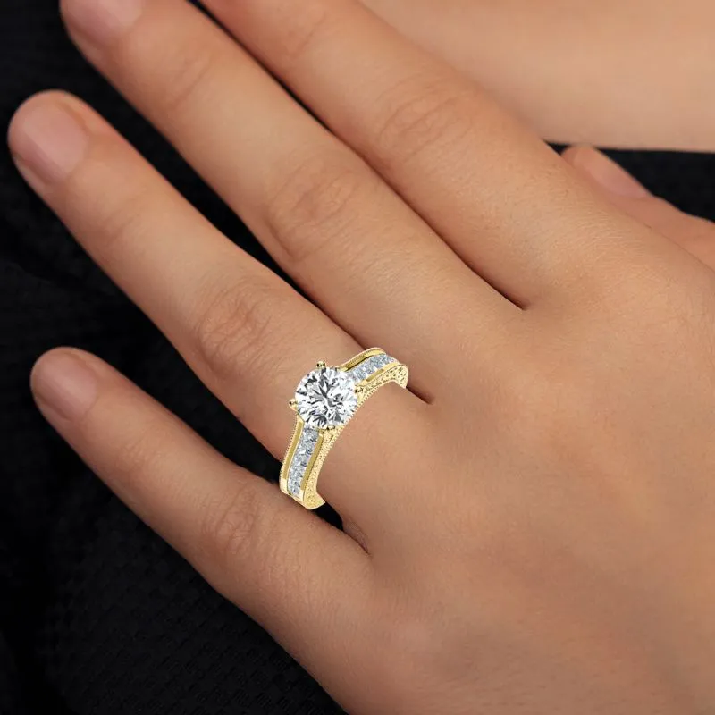 Edelweiss - Round Moissanite Engagement Ring
