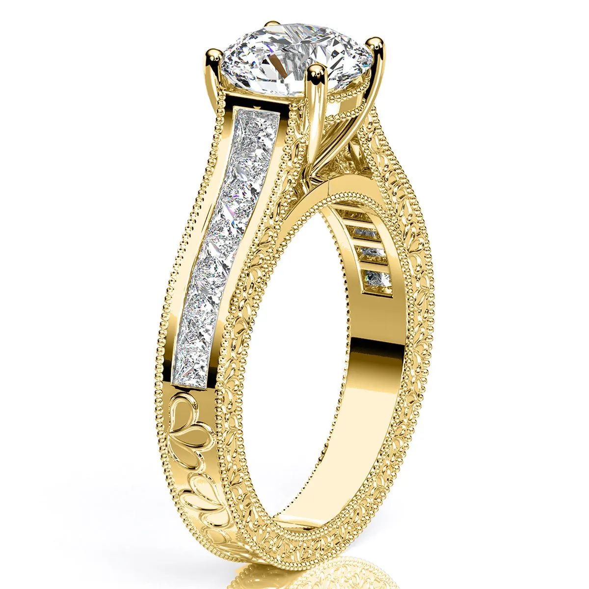 Edelweiss - Round Moissanite Engagement Ring
