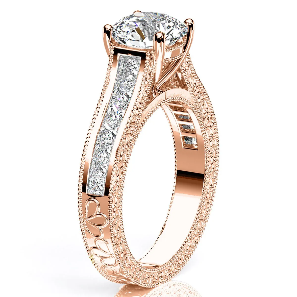 Edelweiss - Round Moissanite Engagement Ring